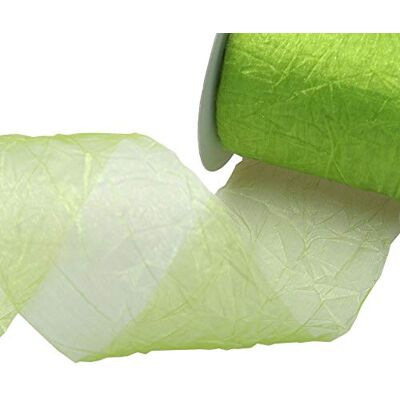 Deko AS GmbH Crashorganza groen 80 mm breed rol 20 meter 68080 60-R 80 Deko AS GmbH Crashorganza groen 80 mm breed rol 20 meter 68080 60-R 80