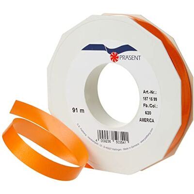 PRÄSENT C.E. Pattberg 15 mm 91 m Lint Curling America, Oranje PRÄSENT C.E. Pattberg 15 mm 91 m Lint Curling America, Oranje