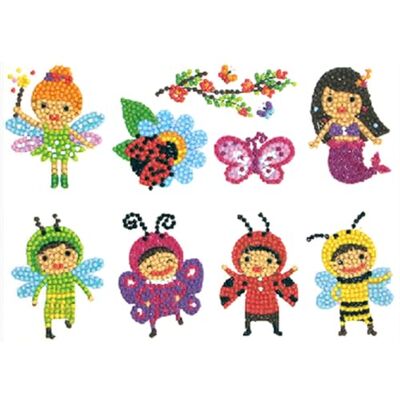 Pracht Creatives Hobby Diamond Painting Stickerset, motief feeën, knutselset voor het maken van stickers met glittersteentjes, voor kinderen vanaf 5 jaar Pracht Creatives Hobby Diamond Painting Stickerset, motief feeën, knutselset voor het maken van stickers met glittersteentjes, voor kinderen vanaf 5 jaar