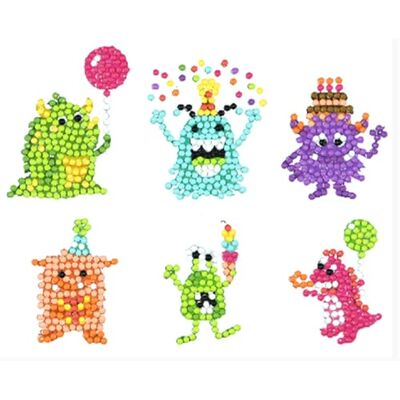 Pracht Creatives Hobby Diamond Painting Stickerset, motief monster, knutselset voor het maken van stickers met glittersteentjes, voor kinderen vanaf 5 jaar Pracht Creatives Hobby Diamond Painting Stickerset, motief monster, knutselset voor het maken van stickers met glittersteentjes, voor kinderen vanaf 5 jaar
