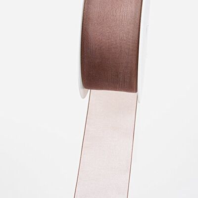 Deko und Band 53736 organza lint met geweven rand 38mm 50m col. 48 bruin 53736-38-50-48 Deko und Band 53736 organza lint met geweven rand 38mm 50m col. 48 bruin 53736-38-50-48