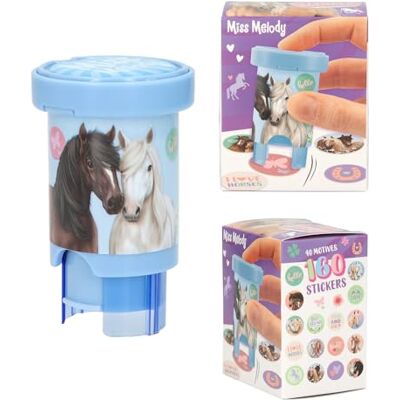 Depesche 13350 Miss Melody Sticker Stamper Stickerset voor het stempelen van paardenstickers, incl. stempel en 160 stickers Depesche 13350 Miss Melody Sticker Stamper Stickerset voor het stempelen van paardenstickers, incl. stempel en 160 stickers