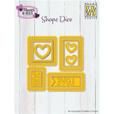 Nellie's Choice Shape Dies Snijmallen Postzegels met Hart 3 x 3 cm tot 4 x 4 cm voor Kaarten Maken, Scrapbooking, Knutselen, DIY Geschikt voor Snij- en Embossingmachines Nellie's Choice Shape Dies Snijmallen Postzegels met Hart 3 x 3 cm tot 4 x 4 cm voor Kaarten Maken, Scrapbooking, Knutselen, DIY Geschikt voor Snij- en Embossingmachines