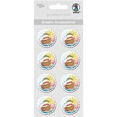 Ursus 564000271 creatieve accessoires, kleurrijke ark, 8 stuks, zelfklevend, van verschillende hoogwaardige materialen, voor het decoreren van kaarten en geschenken Ursus 564000271 creatieve accessoires, kleurrijke ark, 8 stuks, zelfklevend, van verschillende hoogwaardige materialen, voor het decoreren van kaarten en geschenken