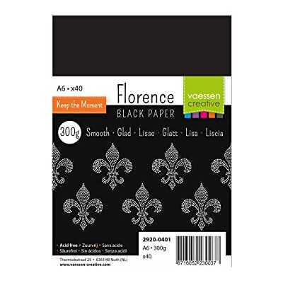 Creative Florence 2920-0401 Fotokarton DIN A6, zwart, 300 g/m², 40 stuks, knutselpapier voor knutselen, scrapbooking, handlettering, doe-het-zelf handwerk Creative Florence 2920-0401 Fotokarton DIN A6, zwart, 300 g/m², 40 stuks, knutselpapier voor knutselen, scrapbooking, handlettering, doe-het-zelf handwerk