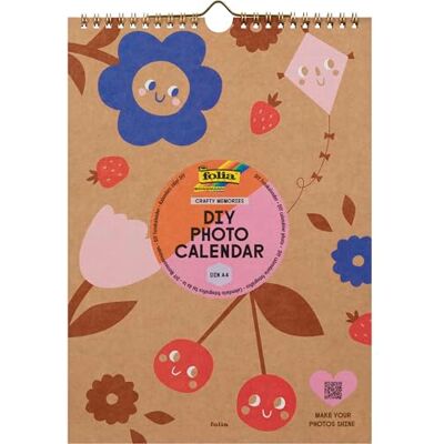 folia 23131 DIY fotokalender CRAFTY MEMORIES, DIN A4, zelf te ontwerpen knutselkalender van kraftpapier, wandkalender met spiraalbinding folia 23131 DIY fotokalender CRAFTY MEMORIES, DIN A4, zelf te ontwerpen knutselkalender van kraftpapier, wandkalender met spiraalbinding