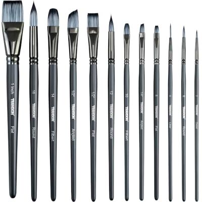 Transon Artist Penseel Set van 12 voor Aquarel Acryl Gouache Olie en Tempera Schilderen Transon Artist Penseel Set van 12 voor Aquarel Acryl Gouache Olie en Tempera Schilderen