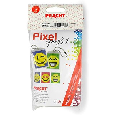 Pracht Creatives Hobby Pixel P90020-00505 Leuke knutselset 1 voor kinderen, eenvoudig insteeksysteem met steentjes van bioplastic voor het ontwerpen van 2 sleutelhangers (medaillons), zonder strijken en lijmen Pracht Creatives Hobby Pixel P90020-00505 Leuke knutselset 1 voor kinderen, eenvoudig insteeksysteem met steentjes van bioplastic voor het ontwerpen van 2 sleutelhangers (medaillons), zonder strijken en lijmen