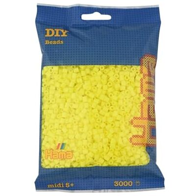 Hama Parels 201-43 strijkkralenzakje met ca. 3000 Midi knutselkralen met een diameter van 5 mm in pastelgeel, creatief knutselplezier voor groot en klein Hama Parels 201-43 strijkkralenzakje met ca. 3000 Midi knutselkralen met een diameter van 5 mm in pastelgeel, creatief knutselplezier voor groot en klein