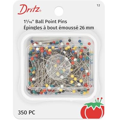 Dritz Kleur Ball Point Pins-Size 17 350/Pkg, Stof, Multi kleuren, Elk Dritz Kleur Ball Point Pins-Size 17 350/Pkg, Stof, Multi kleuren, Elk