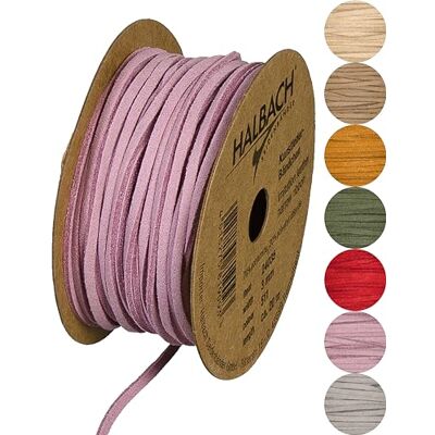 Halbach Zijdebanden, veganistische leren band, breedte 3 mm, lengte 20 m, kunstlederen koord voor het maken van armbanden, 100% veganistisch imitatieleer, voor doe-het-zelf handwerk, kleur: roze Halbach Zijdebanden, veganistische leren band, breedte 3 mm, lengte 20 m, kunstlederen koord voor het maken van armbanden, 100% veganistisch imitatieleer, voor doe-het-zelf handwerk, kleur: roze
