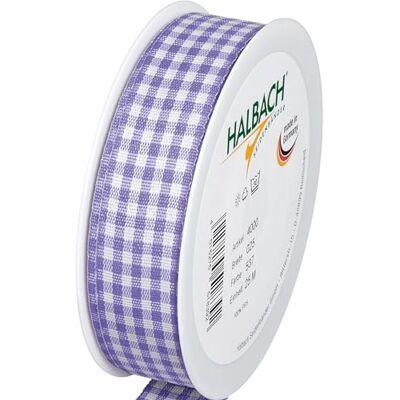 Halbach Seidenbänder Premium Vichy Karo cadeaulint (lavendel) breedte 25 mm lengte 25 m geruite band made in Germany geruit lint in vele kleuren Halbach Seidenbänder Premium Vichy Karo cadeaulint (lavendel) breedte 25 mm lengte 25 m geruite band made in Germany geruit lint in vele kleuren