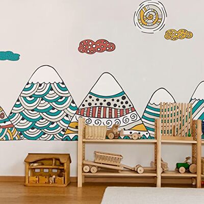 Ambiance Sticker Stickers voor kinderen, Scandinavische bergen, Frederika, 120 x 180 cm Ambiance Sticker Stickers voor kinderen, Scandinavische bergen, Frederika, 120 x 180 cm