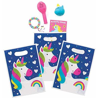 Baker Ross Verjaardagstas voor kinderen, motief eenhoorn, 10 stuks, decoratie voor kinderverjaardag (FC976), feesttas Baker Ross Verjaardagstas voor kinderen, motief eenhoorn, 10 stuks, decoratie voor kinderverjaardag (FC976), feesttas