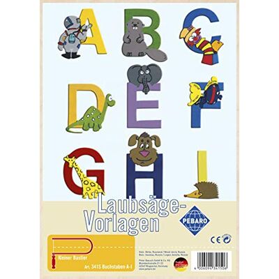 Pebaro Bladerzaagsjabloon van multiplex motief letters A-I, hout, DIN A4 Pebaro Bladerzaagsjabloon van multiplex motief letters A-I, hout, DIN A4