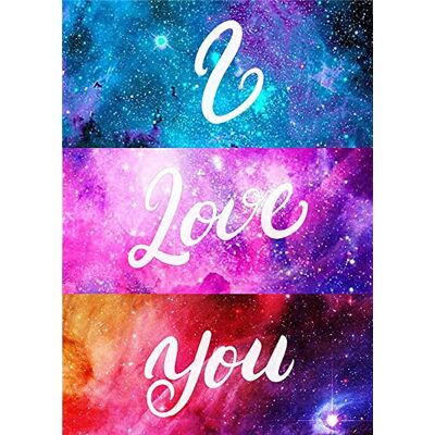 Pracht Creatives Hobby Diamond Painting Set, afbeelding met motief I Love you en accessoires, ca. 35 x 25 cm, knutselset om te beschilderen met glittersteentjes voor kinderen vanaf 5 jaar Pracht Creatives Hobby Diamond Painting Set, afbeelding met motief I Love you en accessoires, ca. 35 x 25 cm, knutselset om te beschilderen met glittersteentjes voor kinderen vanaf 5 jaar