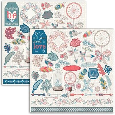 Toga Hygge 86 Stickers, Papier, Rood-Blauw-Beige, Afmetingen: 15 x 15 cm Toga Hygge 86 Stickers, Papier, Rood-Blauw-Beige, Afmetingen: 15 x 15 cm