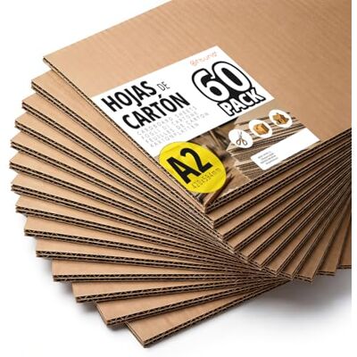 OFITURIA 60 stuks hard karton, karton voor creatieve hobby's en architectuurprojecten, verpakking en bescherming van verzending, dikte 1 tot 2 mm, A2-formaat (420 x 594 mm), 60 stuks OFITURIA 60 stuks hard karton, karton voor creatieve hobby's en architectuurprojecten, verpakking en bescherming van verzending, dikte 1 tot 2 mm, A2-formaat (420 x 594 mm), 60 stuks