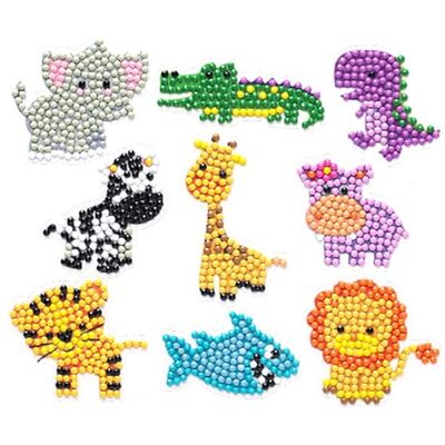 Pracht Creatives Hobby Diamond Painting Stickerset, motief dierentuindieren, knutselset voor het maken van stickers met glittersteentjes, voor kinderen vanaf 5 jaar Pracht Creatives Hobby Diamond Painting Stickerset, motief dierentuindieren, knutselset voor het maken van stickers met glittersteentjes, voor kinderen vanaf 5 jaar