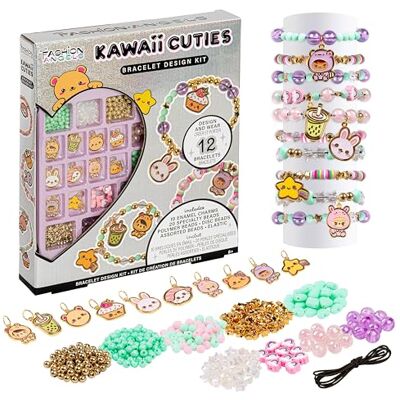Fashion Angels Basis Fun Kawaii Cuties armbandontwerp kit – Maak 12 Kawaii-armbanden met 10 schattige bedeltjes en 20 speciale kralen – Sieradenmaakkit voor meisjes van 6+ jaar Fashion Angels Basis Fun Kawaii Cuties armbandontwerp kit – Maak 12 Kawaii-armbanden met 10 schattige bedeltjes en 20 speciale kralen – Sieradenmaakkit voor meisjes van 6+ jaar