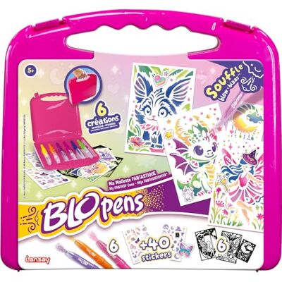 Lansay BLOPENS Fantasie koffer Blaasstiften voor kinderen vanaf 5 jaar Herbruikbare sjablonen 6 Blopens 6 sjablonen 6 vellen +40 stickers Wasbare doppen Lansay BLOPENS Fantasie koffer Blaasstiften voor kinderen vanaf 5 jaar Herbruikbare sjablonen 6 Blopens 6 sjablonen 6 vellen +40 stickers Wasbare doppen
