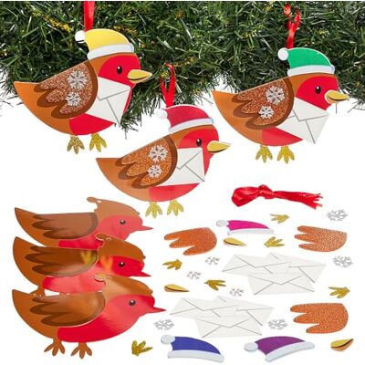 Baker Ross FN622 Kerstmis postbode Robin decoratiesets – set van 6, kerstknutselsets voor kinderen om charmante Robin-decoraties te maken Baker Ross FN622 Kerstmis postbode Robin decoratiesets – set van 6, kerstknutselsets voor kinderen om charmante Robin-decoraties te maken
