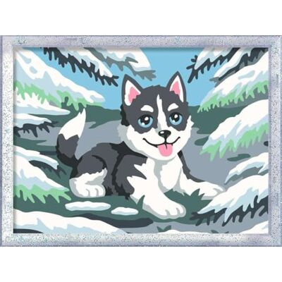 Ravensburger CreArt 12023120 Cheeky Husky Schilderij op nummer voor kinderen vanaf 9 jaar, glitter Ravensburger CreArt 12023120 Cheeky Husky Schilderij op nummer voor kinderen vanaf 9 jaar, glitter