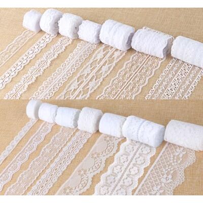 ilauke Wit Kant Lint 14 Rolls Lace Trims 0,6 tot 2,1 "Cream Lace met diverse patroon voor naaien en ambachten, 3,28 Yards elk ilauke Wit Kant Lint 14 Rolls Lace Trims 0,6 tot 2,1 "Cream Lace met diverse patroon voor naaien en ambachten, 3,28 Yards elk