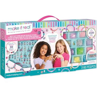 Make It Real : Beste dag ooit! Deluxe sieradenstudio 2183 stuks DIY knutselset, ontwerp en maak meer dan 30 breacelets, kralen en bedels, meisjes en kinderen vanaf 8 jaar Make It Real : Beste dag ooit! Deluxe sieradenstudio 2183 stuks DIY knutselset, ontwerp en maak meer dan 30 breacelets, kralen en bedels, meisjes en kinderen vanaf 8 jaar