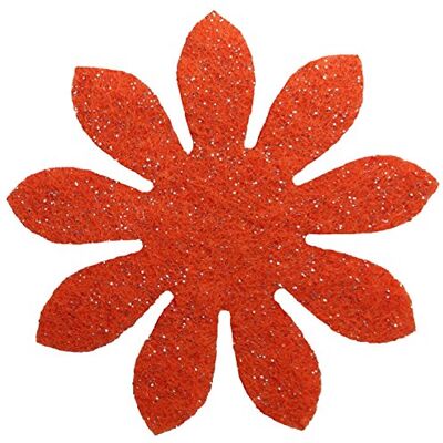 Petra's Bastel News 100 x margeriet 40 mm, glittervilt, eenzijdig glitter, fliz, oranje, 18 x 12 x 5 cm Petra's Bastel News 100 x margeriet 40 mm, glittervilt, eenzijdig glitter, fliz, oranje, 18 x 12 x 5 cm