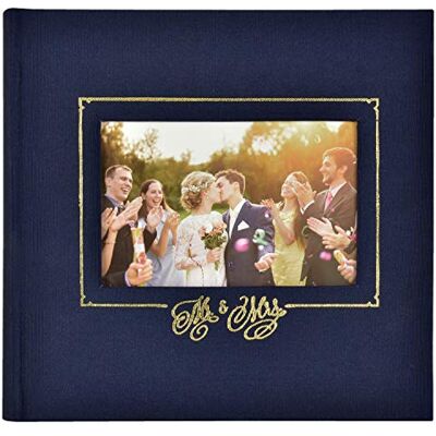 MCS Mr. & Mrs. Bruiloft Fotoalbum - 8,5 x 8,5 cm, Marineblauw MCS Mr. & Mrs. Bruiloft Fotoalbum - 8,5 x 8,5 cm, Marineblauw