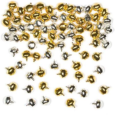 Baker Ross Slee-belletjes in goud en zilver voor kinderen voor het vormgeven van knutselwerk of voor sieraden (150 stuks) Baker Ross Slee-belletjes in goud en zilver voor kinderen voor het vormgeven van knutselwerk of voor sieraden (150 stuks)