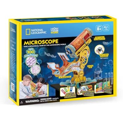 ARTISTA CubicFun 661127 Bouwpakket, microscoop, National Geographic doe-het-zelf knutselset, experimenteerset voor kinderen vanaf 8 jaar ARTISTA CubicFun 661127 Bouwpakket, microscoop, National Geographic doe-het-zelf knutselset, experimenteerset voor kinderen vanaf 8 jaar