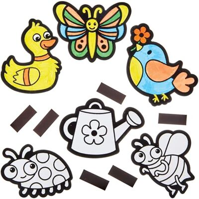 Baker Ross FN382 Springtime Fuzzy Art Magnets pak van 15, Kleurplaten voor kinderen, Fluwelen Kunst voor Kinderen Baker Ross FN382 Springtime Fuzzy Art Magnets pak van 15, Kleurplaten voor kinderen, Fluwelen Kunst voor Kinderen