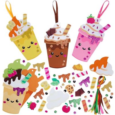 Baker Ross WA140 Milkshake Mix & Match-decoratiesets Pakket van 8, leuke schuimrubberen knutselsets voor kinderen en in de klas Baker Ross WA140 Milkshake Mix & Match-decoratiesets Pakket van 8, leuke schuimrubberen knutselsets voor kinderen en in de klas