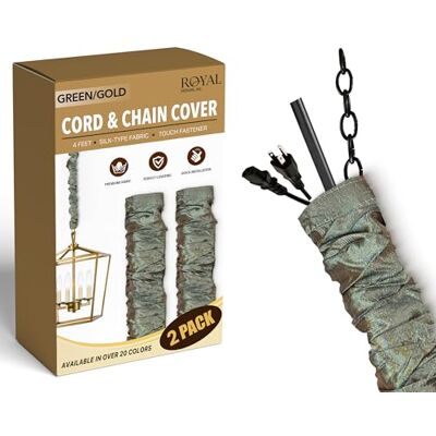 Royal Designs, Inc Royal Designs CC-12-GOG-2 koord & ketting cover, 1,2 m lang, set van 2, groen goud Royal Designs, Inc Royal Designs CC-12-GOG-2 koord & ketting cover, 1,2 m lang, set van 2, groen goud