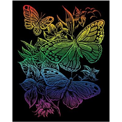 Pracht Creatives Hobby Royal & Langnickel Krasplaatje vlinders Regenboog met kraspen en sjabloon, geschikt voor kinderen en volwassenen Pracht Creatives Hobby Royal & Langnickel Krasplaatje vlinders Regenboog met kraspen en sjabloon, geschikt voor kinderen en volwassenen