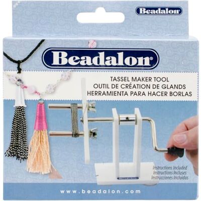 Beadalon 216S-100 Plastic Kwastje Maker, Wit, 2.5-9.7cm Beadalon 216S-100 Plastic Kwastje Maker, Wit, 2.5-9.7cm