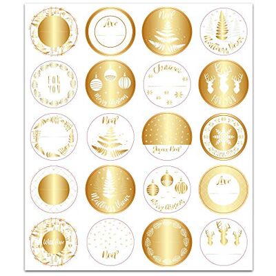Toga Stickers voor verpakking, wit en goud, 3 x 3 cm, 5 stuks Toga Stickers voor verpakking, wit en goud, 3 x 3 cm, 5 stuks