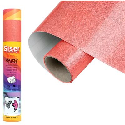 SISER EasyPSV Glitter permanente vinylstickers, glinsterend, koraalrood, 150 x 30 cm, voor het personaliseren van voorwerpen, ideaal voor binnen- en buitentoepassingen SISER EasyPSV Glitter permanente vinylstickers, glinsterend, koraalrood, 150 x 30 cm, voor het personaliseren van voorwerpen, ideaal voor binnen- en buitentoepassingen