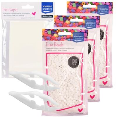 Creative Vaessen Creatieve Strijkkralen Set Wit 3300 Stuks voor Knutselen, Sleutelhangers, Sieraden, Decoraties en DIY Projecten Inclusief Strijkpapier en Pincet Creative Vaessen Creatieve Strijkkralen Set Wit 3300 Stuks voor Knutselen, Sleutelhangers, Sieraden, Decoraties en DIY Projecten Inclusief Strijkpapier en Pincet