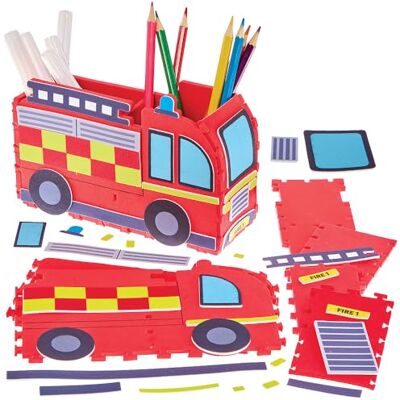 Baker Ross FN060 3D Fire Engine Pen Pot Kits Set van 2, Leuke Knutselsets voor Kinderen Baker Ross FN060 3D Fire Engine Pen Pot Kits Set van 2, Leuke Knutselsets voor Kinderen