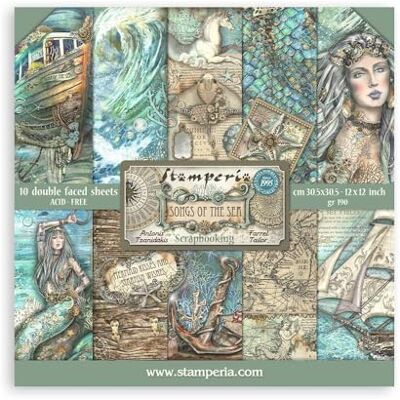 Stamperia Zeemeermin Scrapbook Papier - Songs of the Sea Stamperia Zeemeermin Scrapbook Papier - Songs of the Sea