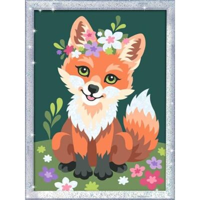 Ravensburger CreArt 23765 Flowery Fox schilderij op nummer voor kinderen vanaf 9 jaar, schilderset met lijst, penseel en acrylverf, cadeau voor meisjes en jongens, met glitter Ravensburger CreArt 23765 Flowery Fox schilderij op nummer voor kinderen vanaf 9 jaar, schilderset met lijst, penseel en acrylverf, cadeau voor meisjes en jongens, met glitter