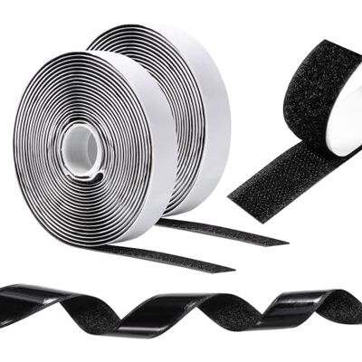 Oderra Hook Vilttape, sterk, dubbelzijdig, 8 m x 20 mm, dubbelzijdig plakband voor stoffen, haaklus, sterk plakband met klittenbandsluiting voor het naaien (zwart) Oderra Hook Vilttape, sterk, dubbelzijdig, 8 m x 20 mm, dubbelzijdig plakband voor stoffen, haaklus, sterk plakband met klittenbandsluiting voor het naaien (zwart)