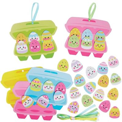 Baker Ross WA131 Paaseierenbox Mix & Match decoratiesets Pakket van 8, leuke schuimrubberen knutselsets voor paasdecoraties Baker Ross WA131 Paaseierenbox Mix & Match decoratiesets Pakket van 8, leuke schuimrubberen knutselsets voor paasdecoraties