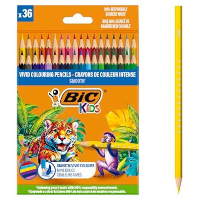 BIC 525788 Kleurpotloden uit hout, meerkleurig, 0,37, 36 BIC 525788 Kleurpotloden uit hout, meerkleurig, 0,37, 36