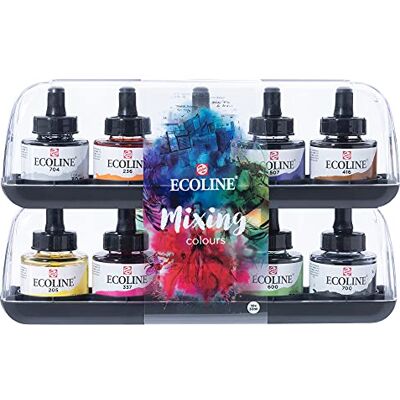 Ecoline Vloeibare Aquarel Mengset 10 x 30 ml (11259902) Ecoline Vloeibare Aquarel Mengset 10 x 30 ml (11259902)