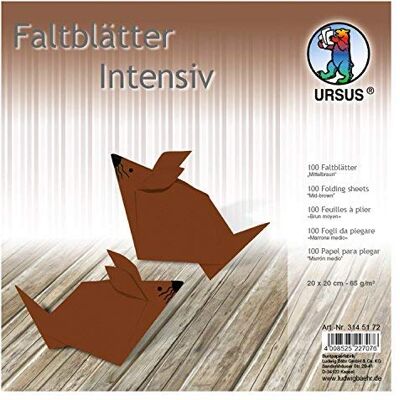 Ursus 3145172 vouwbladen effen intensief, middelbruin, ca. 20 x 20 cm, 65 g/m², 100 vellen, van posterpapier, doorgeverfd, voor kleine en grote origami-kunstenaars, ideaal voor veelzijdige Ursus 3145172 vouwbladen effen intensief, middelbruin, ca. 20 x 20 cm, 65 g/m², 100 vellen, van posterpapier, doorgeverfd, voor kleine en grote origami-kunstenaars, ideaal voor veelzijdige