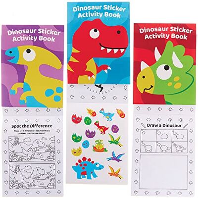 Creative Labs Dinosaur Stickers en Activiteiten Boekjes - Doos van 8 Creative Labs Dinosaur Stickers en Activiteiten Boekjes - Doos van 8